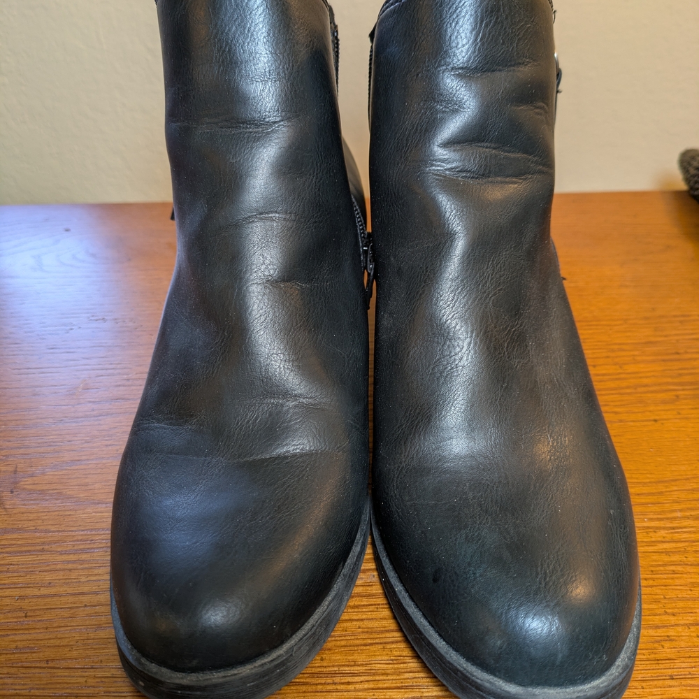 Black Leather Ankle Boots
